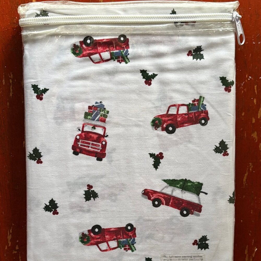 Arctic Holiday 2 Standard Cotton Pillowcases Christmas Red Truck Gifts Holly